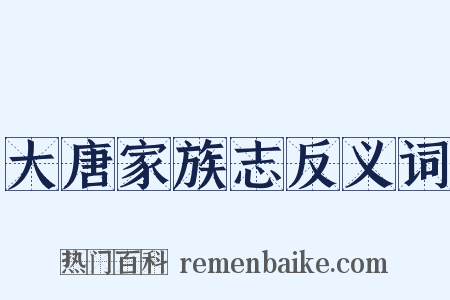 大唐家族志反义词是什么意思的图片